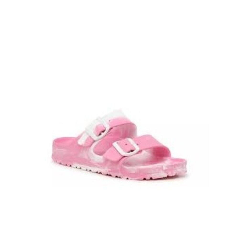 Birkenstock Arizona Essentials Pink White Slide Unisex 39(8-8.5W) 6 -6.5 M